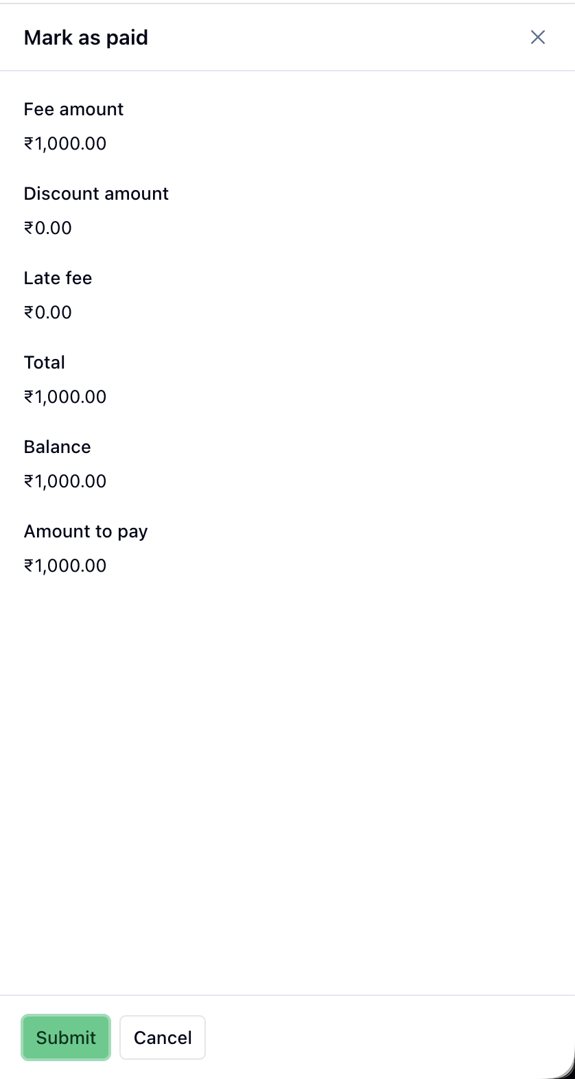 Mark as paid