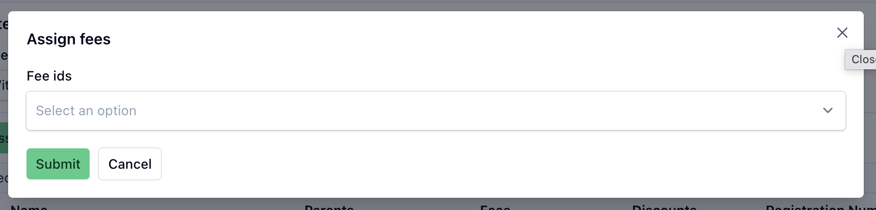 Assign fees